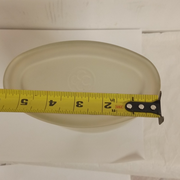 Vintage  Solid Frosty Glass Oval Canister 7"x5.5" - Picture 6 of 6